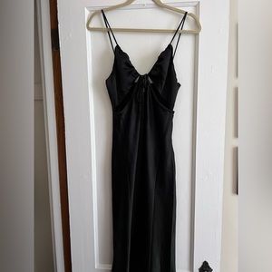 Princess Polly Black midi satin dress